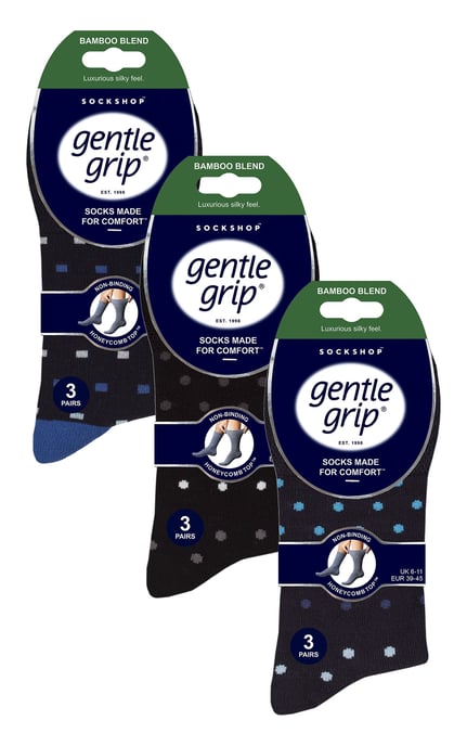 9 Pack Mens Bamboo Socks | Gentle Grip | Extra Wide Loose Top Non Elastic Socks - SOMRM101106 - Image 2