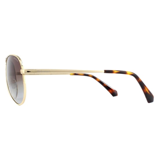 Polaroid Aviator Mens Gold Brown Gradient Polarized Sunglasses