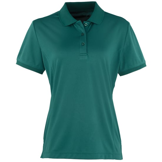 Premier Womens/Ladies Coolchecker Short Sleeve Pique Polo T-Shirt (Bottle) - Image 1