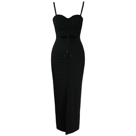 Puma x Rihanna Fenty Front Ruched Cut Out Black Womens Dress 577296 01