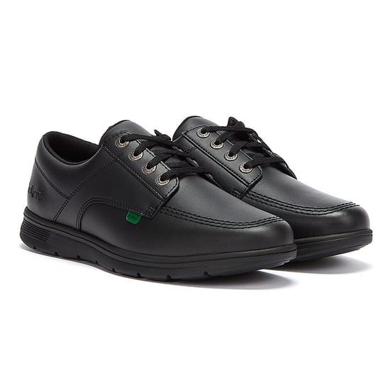 Kickers Kelland Lace Lo Black Leather Shoes - Image 1