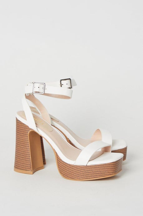 Faith: Ebony High Platform Heeled Sandals