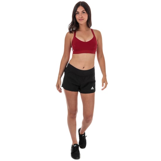 Women's adidas All Me 3-Stripes Sports Bra in Burgundy - Image 3