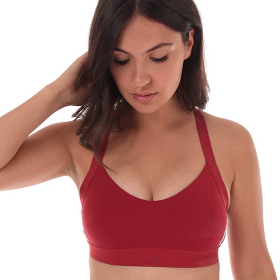Women's adidas All Me 3-Stripes Sports Bra in Burgundy - Image 5