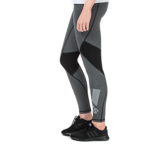 Women's adidas Alphaskin Badge Of Sport Leggings in Black Marl