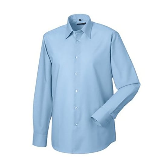 Russell Collection Mens Long Sleeve Easy Care Tailored Oxford Shirt (Oxford Blue) - Image 1