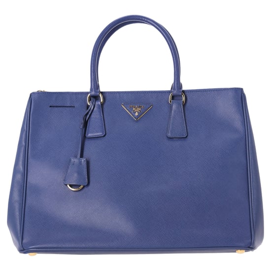 Prada Stor Galleria Handväska i Blå Saffiano Läder - Image 1