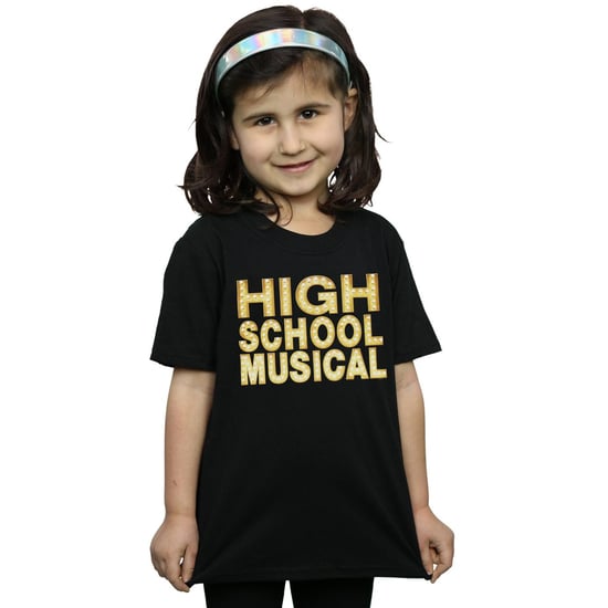 Disney Girls High School Musical The Musical Lights Logo Cotton T-Shirt (Black)