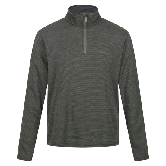 Regatta Mens Elgor II Stripe Lightweight Fleece Top (Dark Khaki)