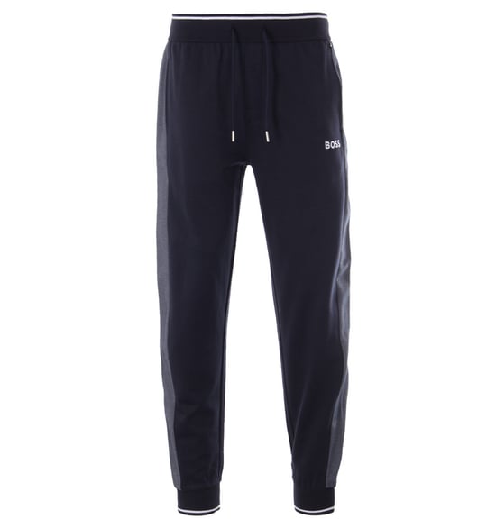 BOSS Bodywear Contrast Logo Cotton Blend Pique Joggers - Dark Blue