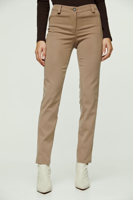 Camel Fitted Full Length Pants
