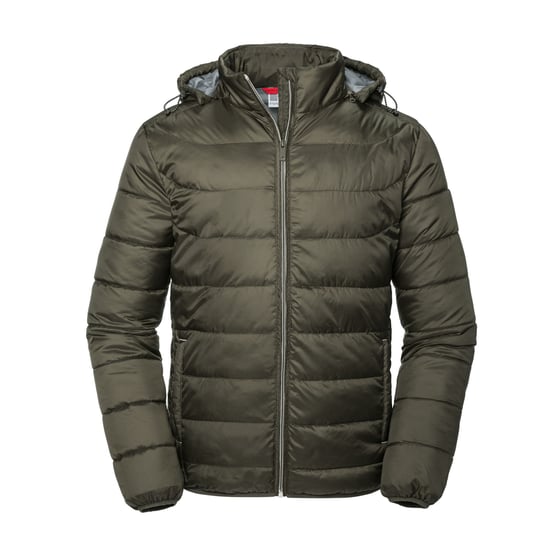 Russell Mens Nano Hooded Padded Jacket (Dark Olive)