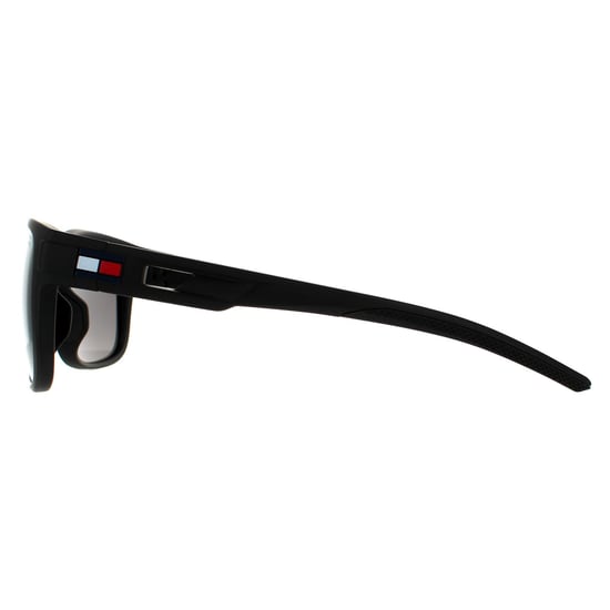 Tommy Hilfiger Wrap Mens Matte Black Grey Polarized Sunglasses - Image 3