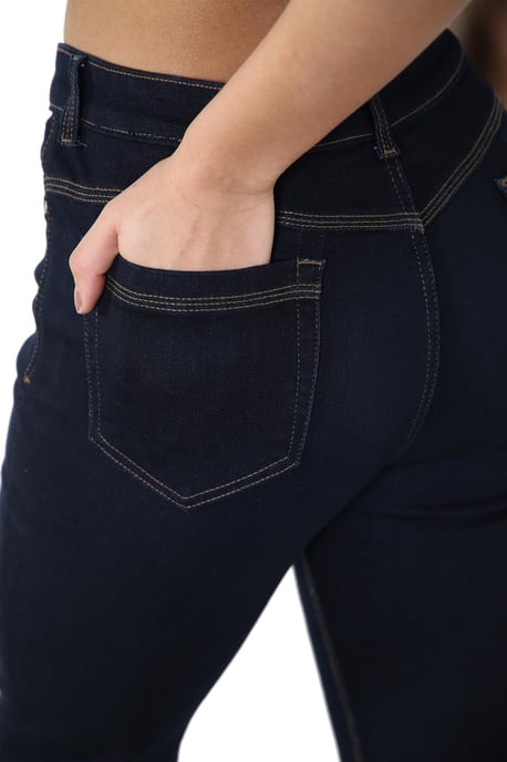 Ladies Magic Shaping High Waisted Straight Leg Jeans in Indigo Blue - Image 5