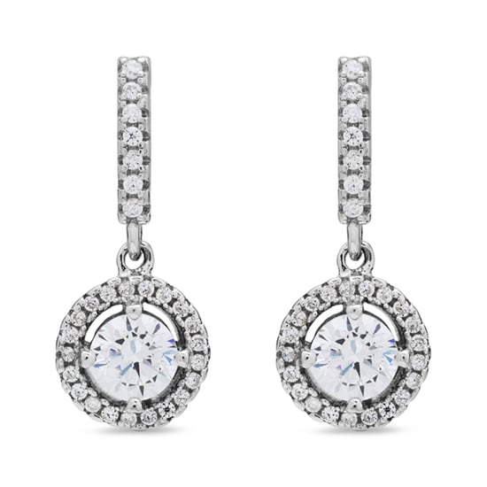 Luxenter gusu-örhängen i 925 sterlingsilver och blank rodiumpläterad zirkoniafinish - Image 1