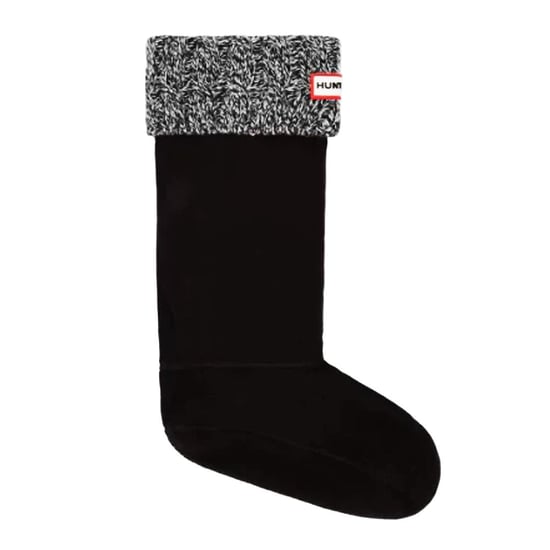 Hunter 6 Stitch Cable Knitted Black Tall Boot Socks