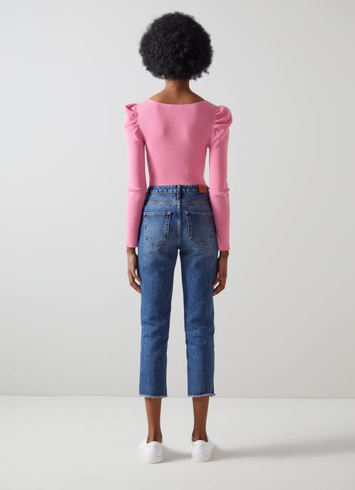 LK Bennett Rita Knitted Tops, Bright Pink