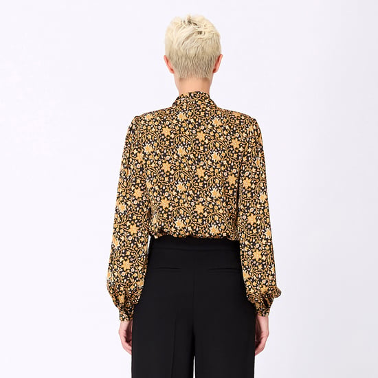 Ascot-tie blouse en kunst-deco print - Image 6