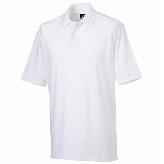Russell Heren 100% Katoenen Korte Mouw Poloshirt (Wit) - Image 2