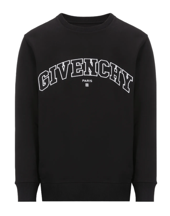 Givenchy Embroidered Logo Crewneck Sweatshirt in Black