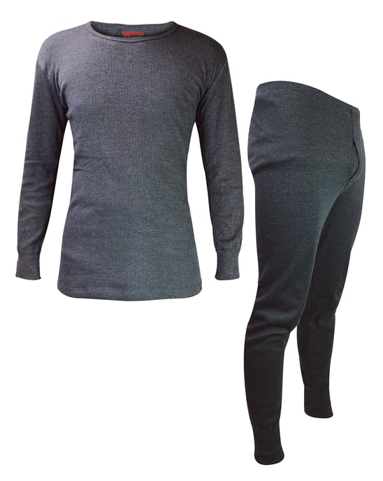 Mens Thermal Underwear Set | Heat Holders | Winter Long Sleeve Top & Long Johns - Charcoal - Image 1