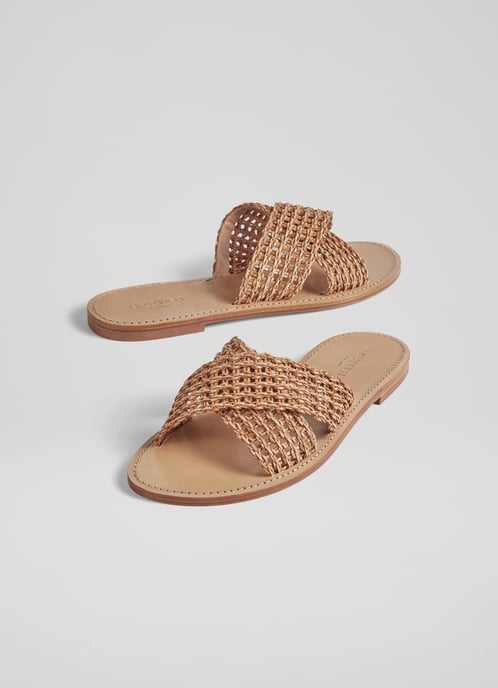 LK Bennett Ren Flat Sandals, Tan