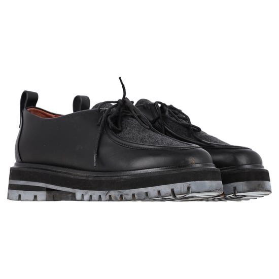 Loro Piana Lace-Up Derby Shoes in Black Leather - Image 4