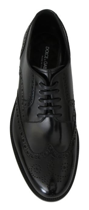 Dolce & Gabbana Zwarte Leren Derby Formele Brogueschoenen - Image 2