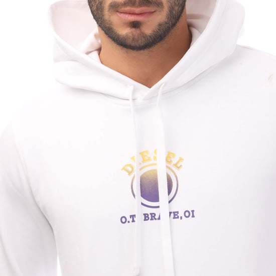 Heren Diesel S-Ginn 5-E Hoodie in Wit - Image 3