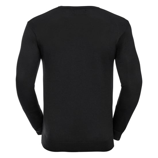 Russell Collection Heren Gebreid V Hals Sweatshirt (Zwart) - Image 2