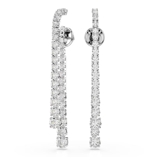 Swarovski 'Matrix Tennis' Women's Base Metal Drop Earrings - Silver 5709257 - Image 2