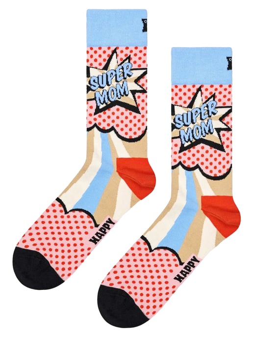 Best Mum Socks | Happy Socks | Novelty Super Mom Socks | Gifts for Mum - Red - Image 2