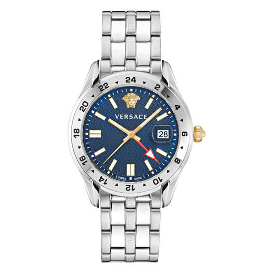 Versace Greca Time Gmt Men's Silver Watch VE7C00523 - Image 1