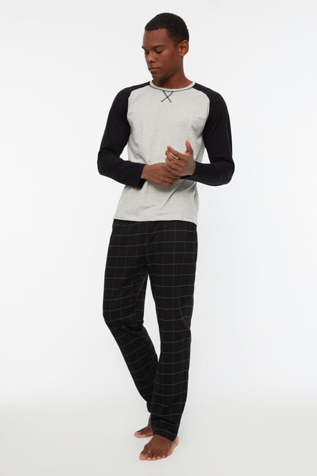 Trendyol Herrar Raglanärmad Crew neck Pyjamas Set - Image 2