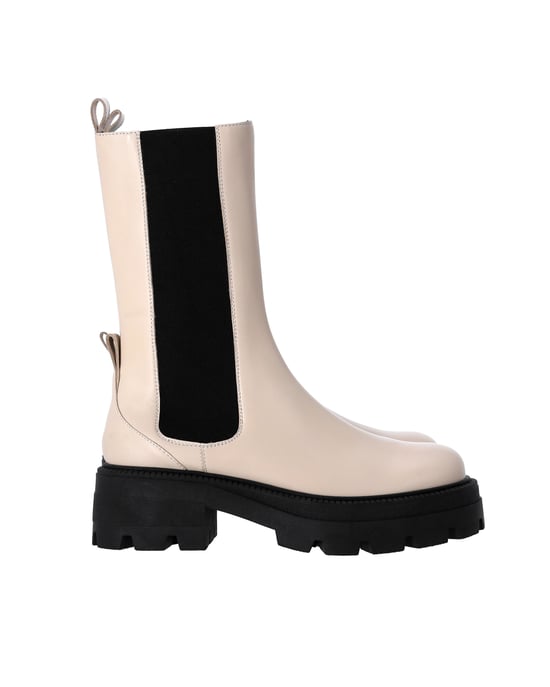 Sergio Rossi Milla Platform Boots in White Leather - Image 1
