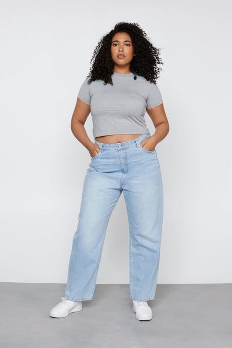 Plus Size Straight Leg Denim Jeans