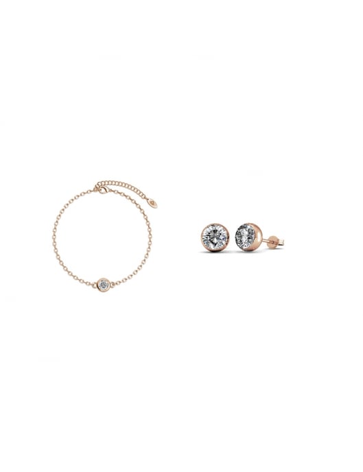 Födelsesten Moon Set - roséguld och kristall - Image 1