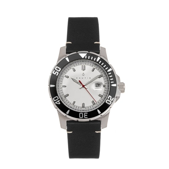 Nautis Dive Pro 200 Leather-Band Watch w/Date