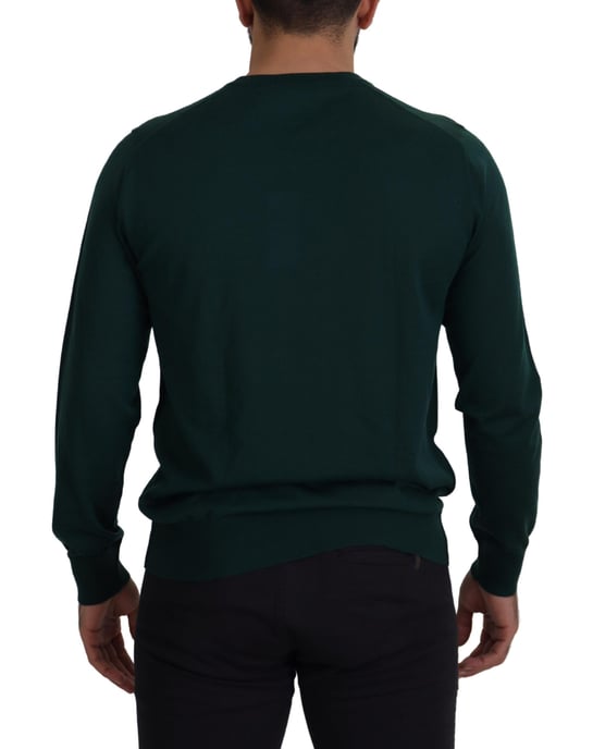Dolce & Gabbana Grön Cashmere Rundhals Tröja Herrsweater - Image 3