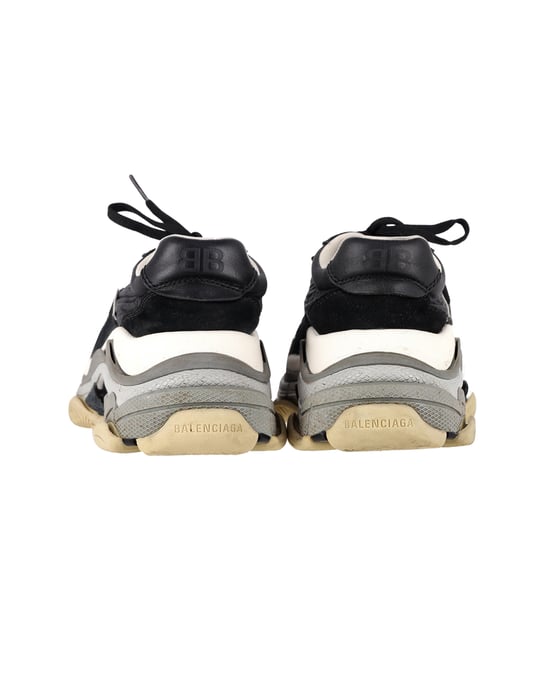 Balenciaga Triple S Sneakers in Black and Burgundy Suede - Image 3