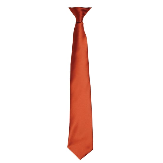 Premier Colours Mens Satin Clip Tie (Chestnut) - Image 1