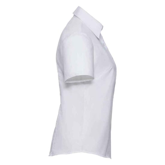 Russell Collection Womens/Ladies Oxford Short-Sleeved Shirt (White) - Image 3