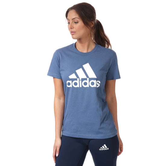Women's adidas LOUNGEWEAR Essentials Logo T-Shirt in Blue-White - Image 4