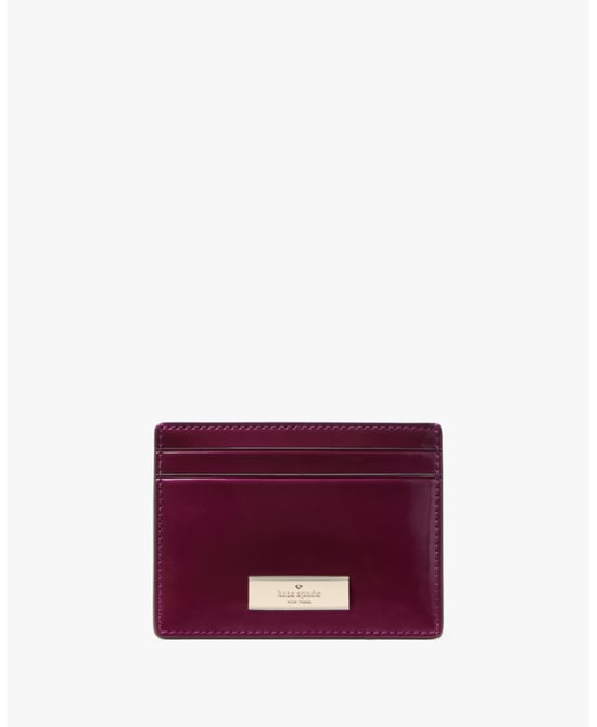 Kenzie Patent Fabric Boxed Small Slim Card Holder