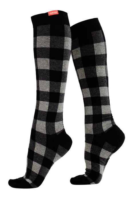 VIM&VIGR - Wide Calf Graduated Compression Socks 20-30 mmhg for Men & Women - Heathered Grey - Image 1