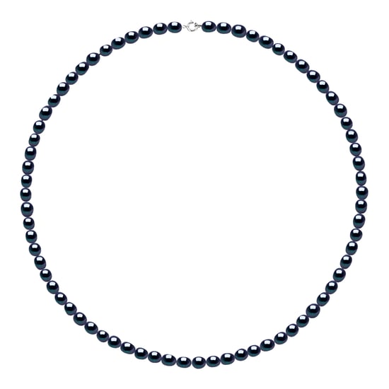 DIADEMA - Necklace - Real Freshwater Pearls - White - Black- White Gold