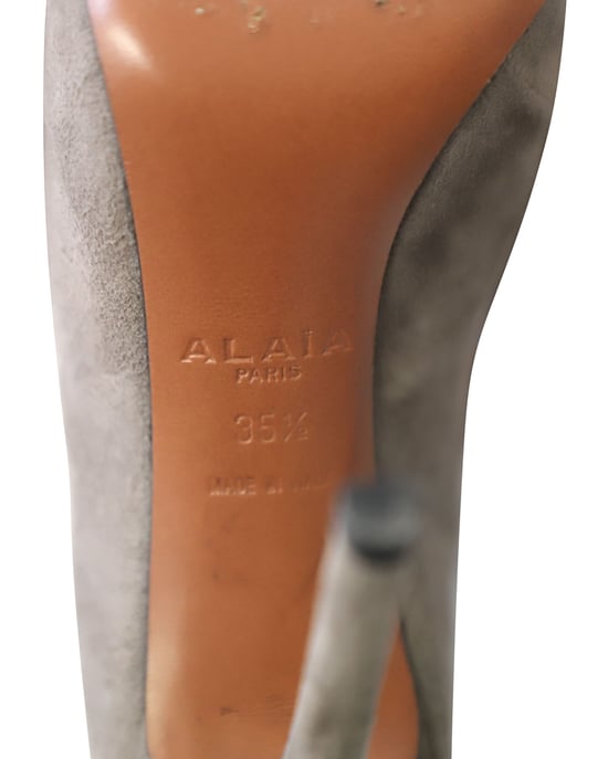 Alaïa Azzedine Ankelstövlar i Grå Suiade - Image 6