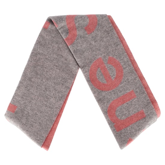 Acne Studios Logo Scarf in Pink and Grey Wool - Image 1