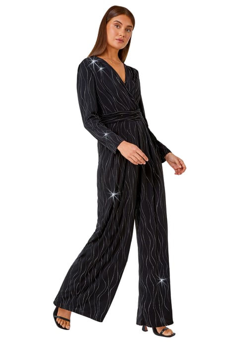 Embellished Wide Leg Stretch Jumpsuit - Image 2