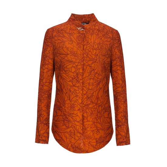 Gekruiste kraagblouse met lineaire bloemenprint - Image 5